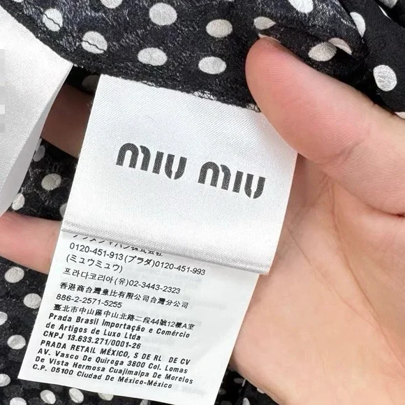 Authentic Miu Miu Black and White Polka Dot Mini Dress - Picture 5 of 6